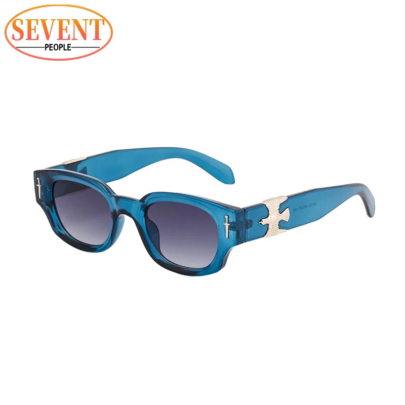 Punk Soaring Eagle Sunglasses Men 2026 Luxury Brand Designer Fashion Rectangle Sun Glasses For Women Steampunk Shades Eyewear