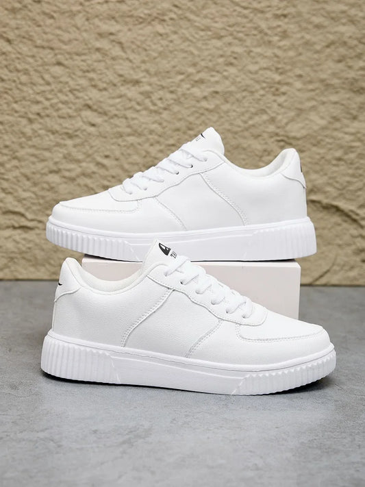 Modische Leder-Sneaker für Herren, weiß, atmungsaktiv, bequem, klassisch, Freizeitschuhe für Herren und Damen, Outdoor-Walking-Schuhe, Paar-Schuhe, Größe
