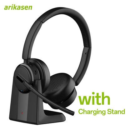 Bluetooth Headset V5.4 Wireless Headphones with Mic, Noise Cancelling Bluetooth Headset for Work, Office Calls, Zoom Meetings, Laptop & Mobile