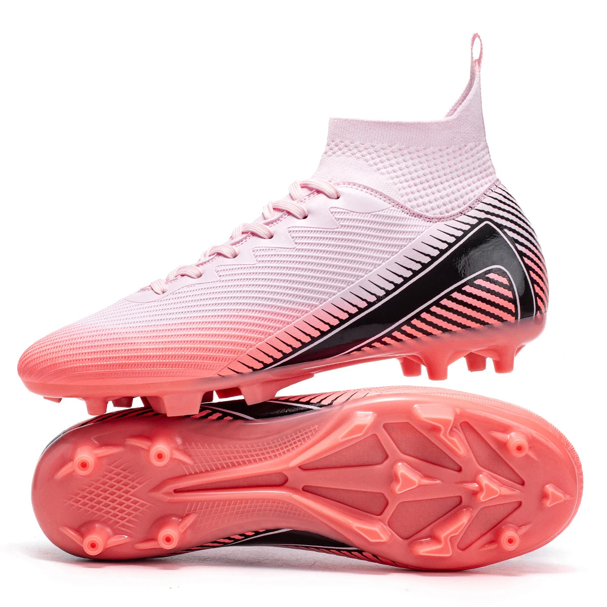 Scarpe da calcio Professional Grass AG FG con tomaia integrata in tessuto PU e suola resistente in TPU, antiscivolo e resistente all’usura, calzature per ragazzi