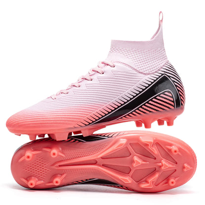 Scarpe da calcio Professional Grass AG FG con tomaia integrata in tessuto PU e suola resistente in TPU, antiscivolo e resistente all’usura, calzature per ragazzi