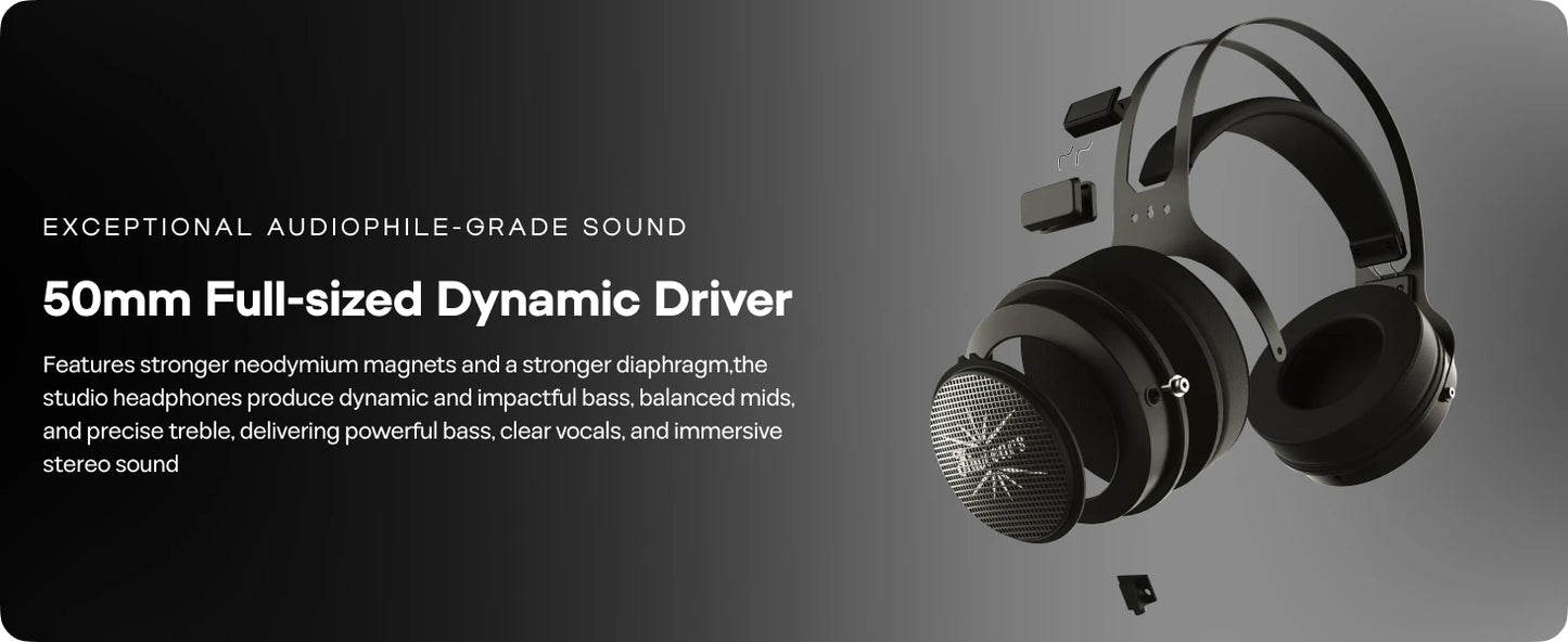 Linsoul Kiwi Ears Altruva Hi-Fi 50mm Dynamic Driver Headphones Open-Back Audiophile Headphones Premium Studio Sound