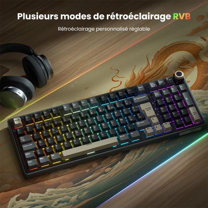 RK ROYAL KLUDGE R98Pro Gasket kabelgebundene mechanische Tastatur, 98 Tasten, RGB, Hot-Swap-fähig, abnehmbarer Button, Gaming-Tastatur mit PBT-Tastenkappen