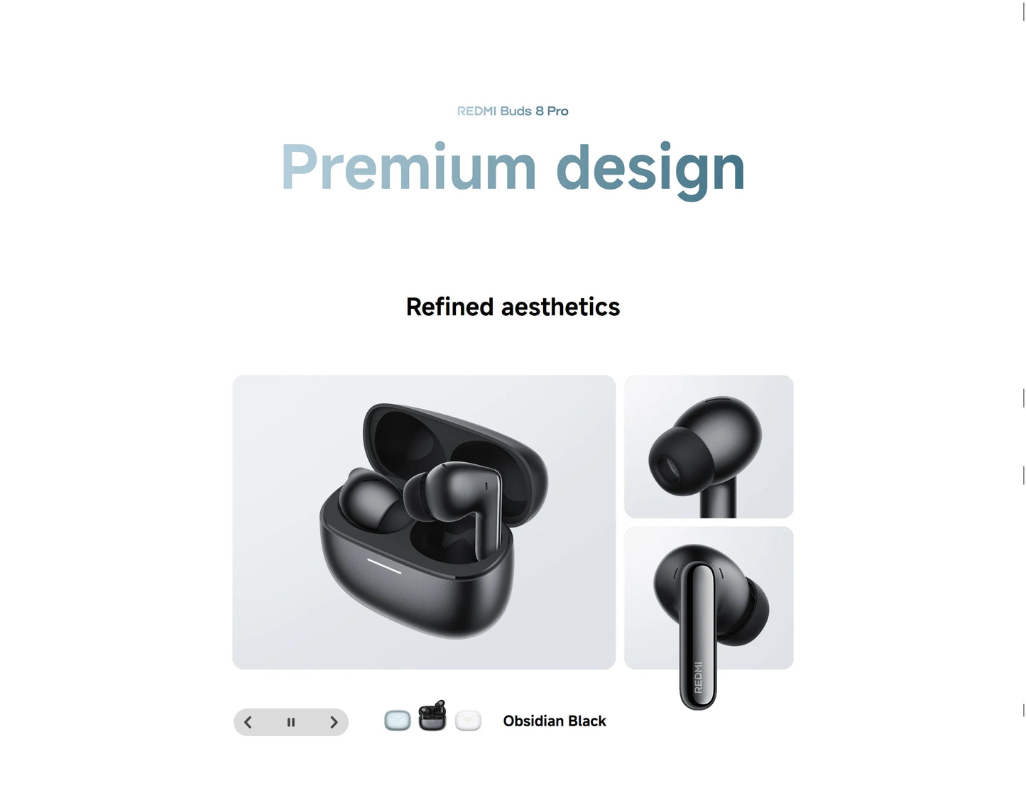 New Xiaomi Redmi Buds 8 Pro Wireless Bluetooth 5.4 Earbuds – 55dB Active Noise Cancelling TWS Earphones with AI Clear Call, 3-Mic System, Hi-Res Audio LDAC, Global Version