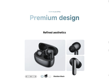 New Xiaomi Redmi Buds 8 Pro Wireless Bluetooth 5.4 Earbuds – 55dB Active Noise Cancelling TWS Earphones with AI Clear Call, 3-Mic System, Hi-Res Audio LDAC, Global Version
