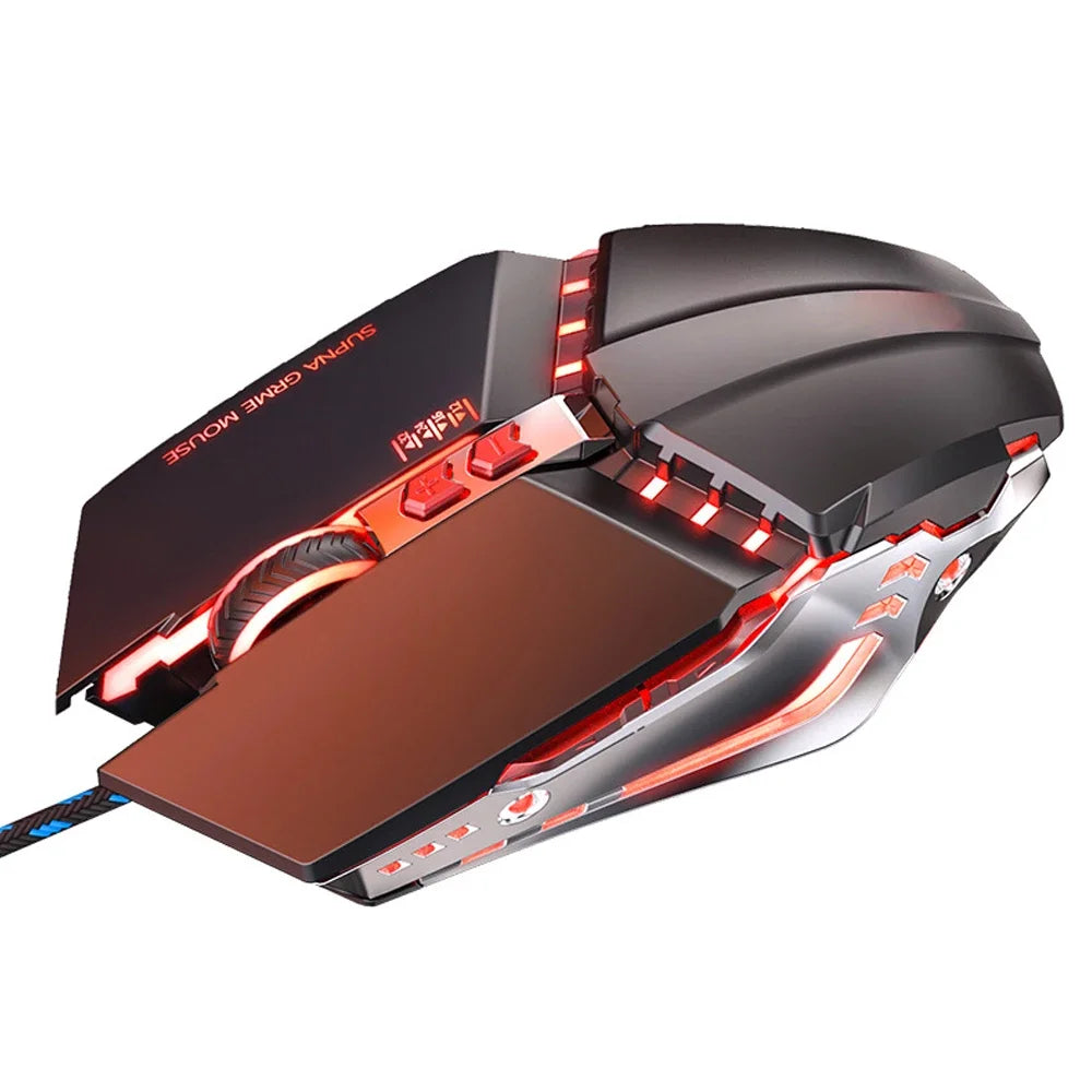 RGB Wired Gaming Mouse 3200 DPI Mechanical USB Gaming Mouse with 7 Buttons, Silent Click Ergonomic PC Mouse for Laptop Gaming