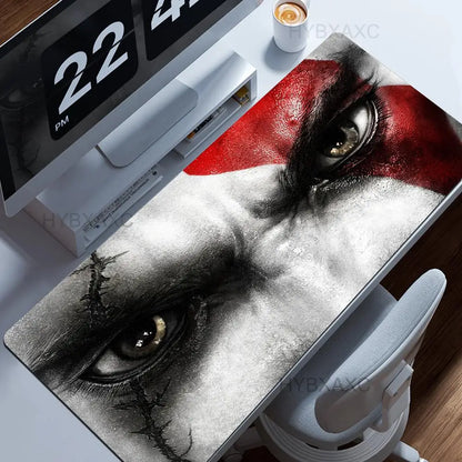 Large Size Mouse Pad God of War Gaming Accessories Keyboard Mausepad Computer Pc Gamer Cabinet Deskmat Anime Rubber HYBXAXC XXL