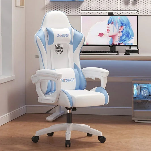 Siège de jeu pivotant et assis sur ordinateur pour bars et e-sport, chaise de bureau ergonomique inclinable pour études, chaise de bureau à domicile