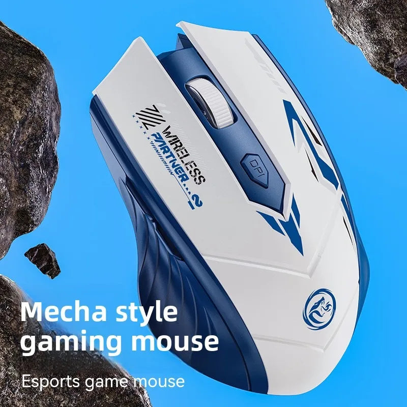 Wireless Gaming Mouse 2.4G Bluetooth Rechargeable Silent Mouse, Dual Mode Wireless Gaming Mouse with 6 Buttons, Adjustable DPI, Ergonomic Mouse for PC, Laptop & Mac