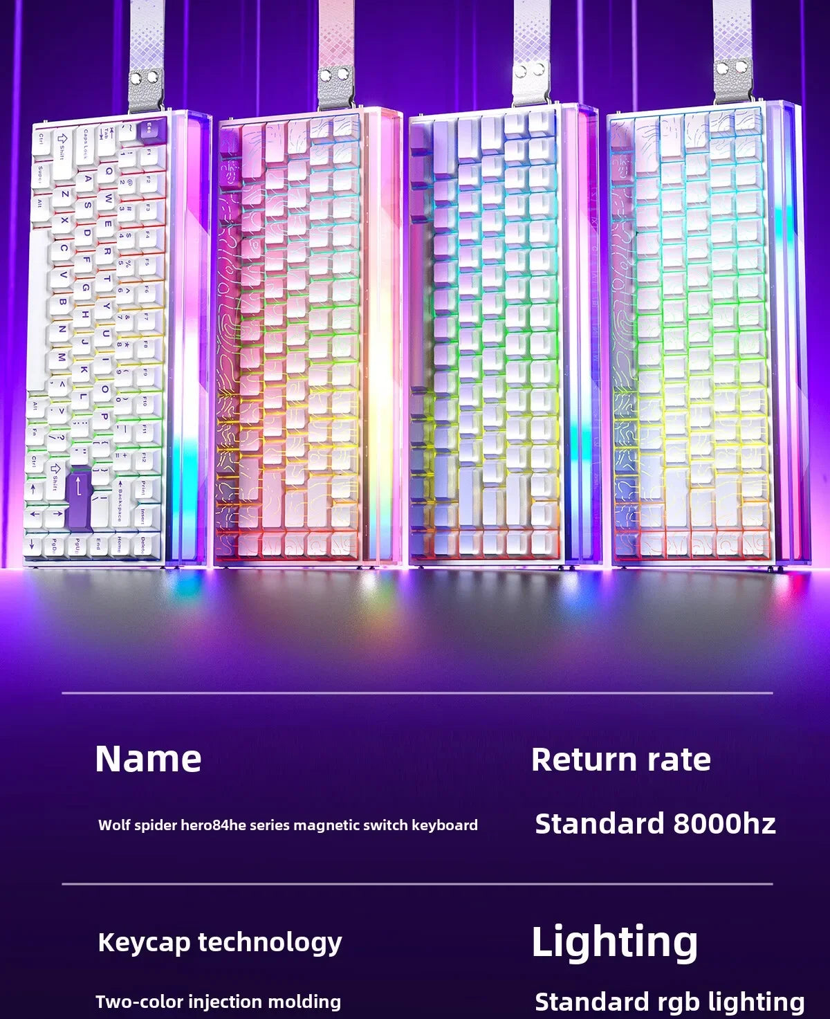 AULA HERO 84 HE Wired Mechanical Keyboard Music Rhythm RGB Gaming Keyboard 8K Return Magnetic Switch High Performance Keyboard