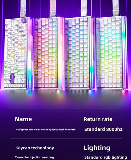AULA HERO 84 HE Wired Mechanical Keyboard Music Rhythm RGB Gaming Keyboard 8K Return Magnetic Switch High Performance Keyboard