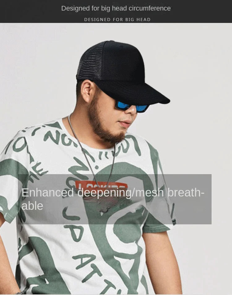 Oversize Trucker-kasket med store masker til mænd med stort hoved – XXL-baseballkasket – åndbar „Dad Hat“ – 58–60 cm, 60–65 cm