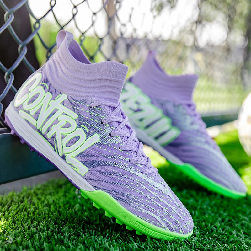Chaussures de football pour homme, crampons, baskets montantes, chaussures de foot de haute qualité, antidérapantes, pour futsal, gazon, match en salle, best-sellers FG/TF