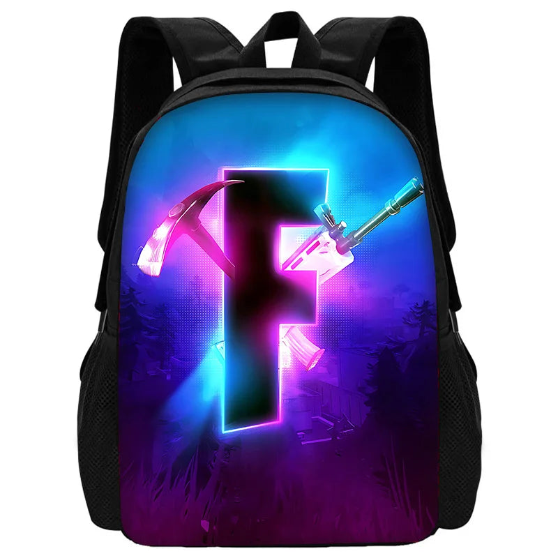 Mochila Escolar Infantil com Lancheira e Estojo, Design de Jogo Popular F-FortniteS, Mochila Escolar para Rapazes e Raparigas, Presente Ideal