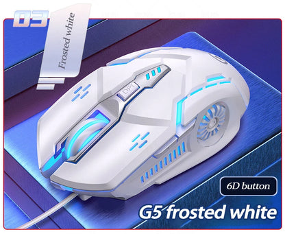 UTHAI G5 Wired Gaming Mouse 3200 DPI RGB LED Gaming Mouse with 6 Programmable Buttons, USB Ergonomic Gaming Mouse for PC, Laptop & Esports