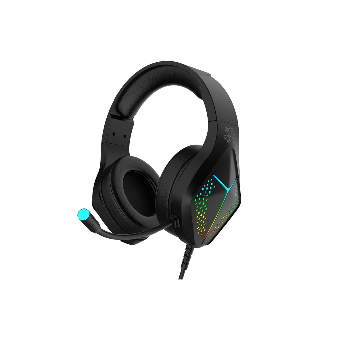 Casque de jeu filaire BZUMK H2, son surround 7.1 RGB, haut-parleurs de 50 mm, casque supra-auriculaire, microphone à réduction de bruit pour PC, PS4, PS5