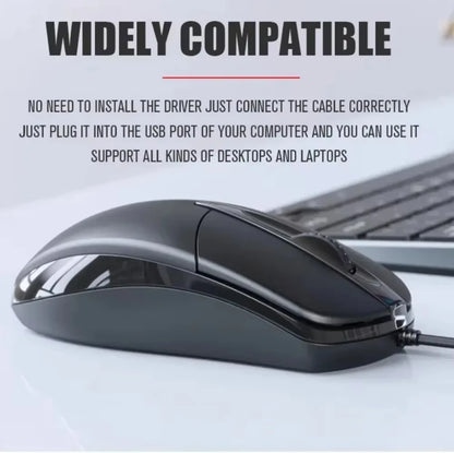 USB Optical Wired Mouse 1200 DPI, Ergonomic Computer Mouse for PC, Laptop & Desktop, Anti-Slip USB Wired Office & Gaming Mouse