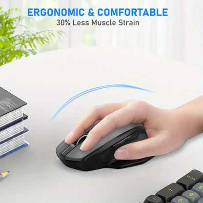 E-YOOSO 2.4G Wireless Ergonomic Mouse, 4800 DPI Optical Wireless Mouse with USB Receiver, Portable Computer Mouse for PC, Laptop & Office