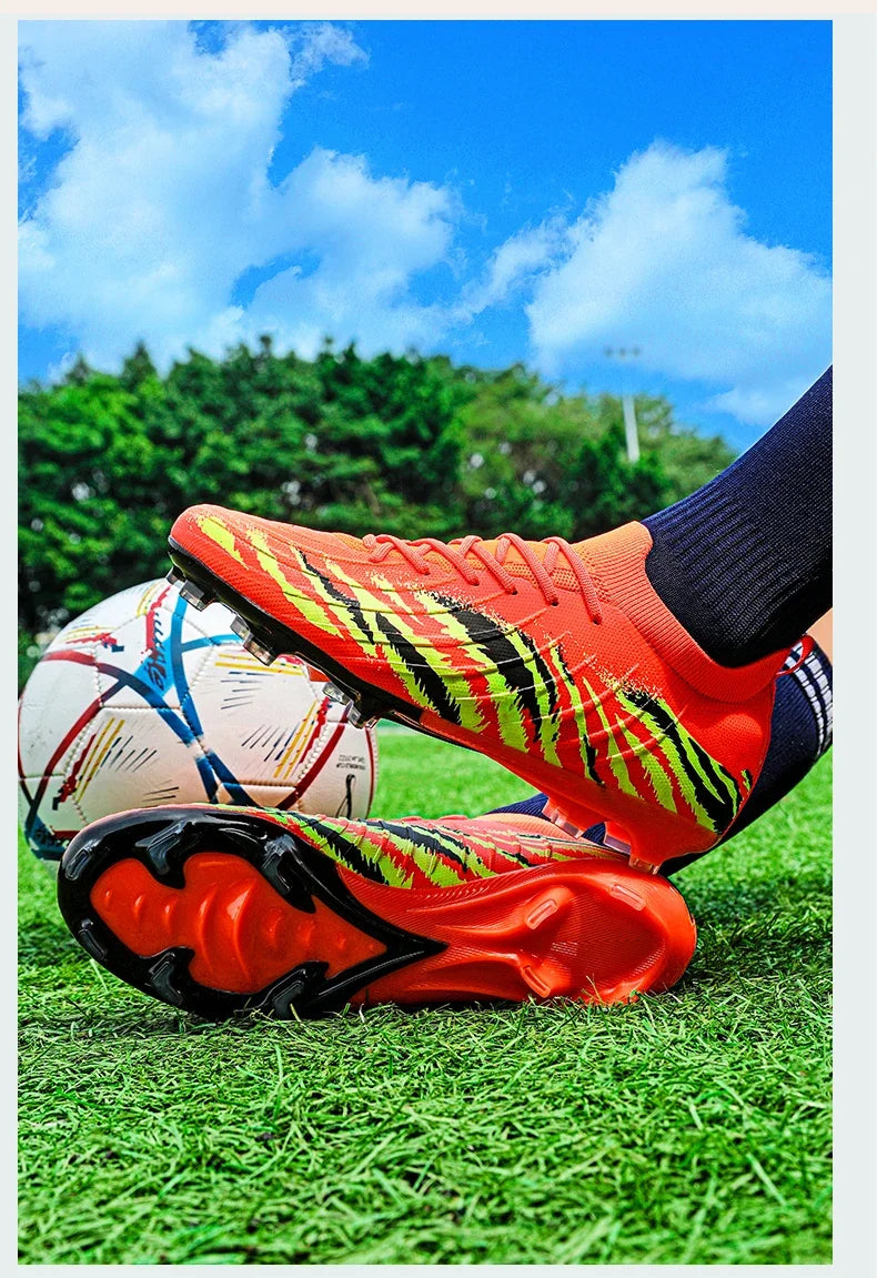 Chaussures de football pour homme, chaussures de sport, chaussures de match unisexes, crampons ultralégers, confortables, antidérapantes, pour l'extérieur, pour adultes, pour gazon, de haute qualité