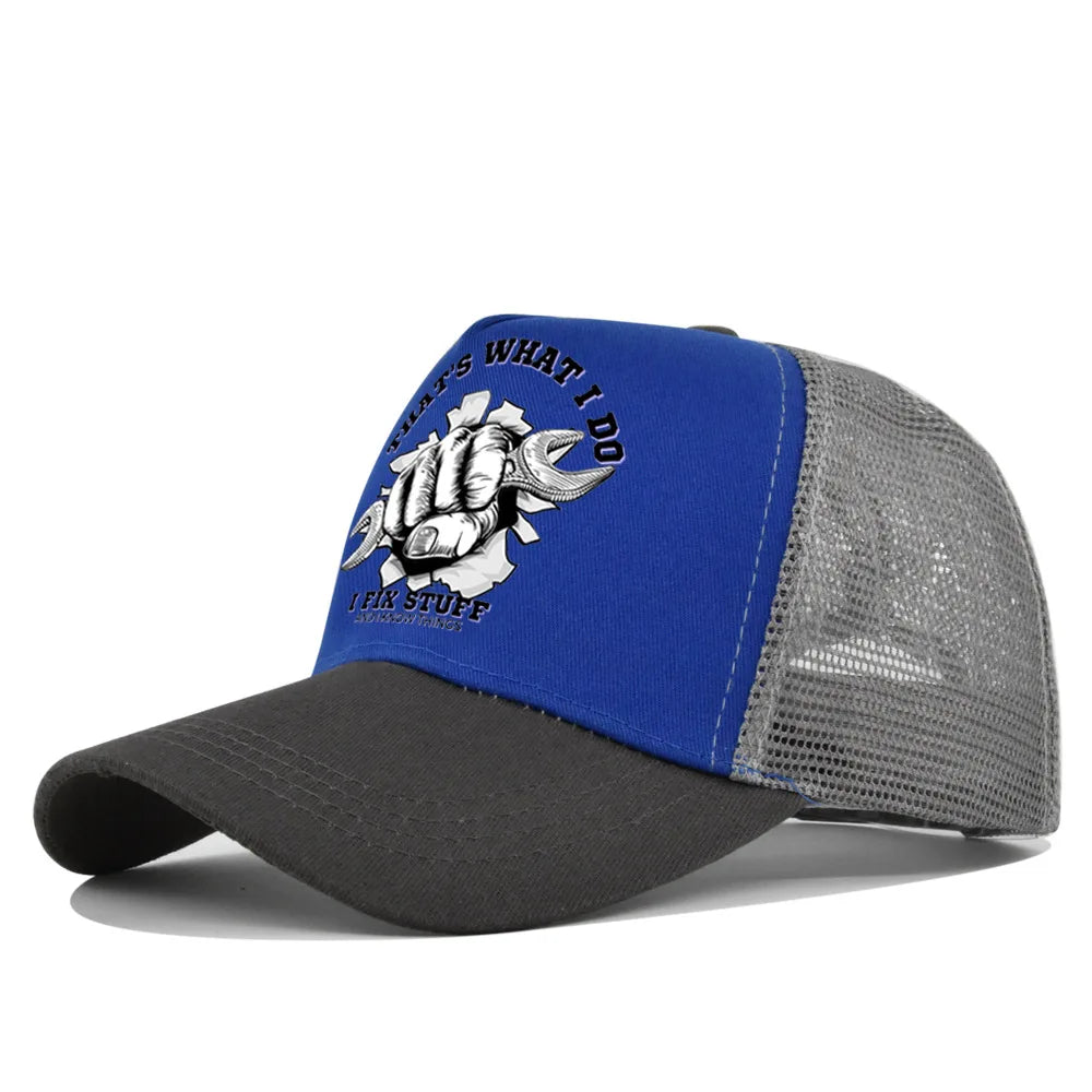 Modebaseballkasket i printet, åndbart net til forår/sommer – Gorras med personligt logo til mænd, kvinder og par – Visirhat, casquette
