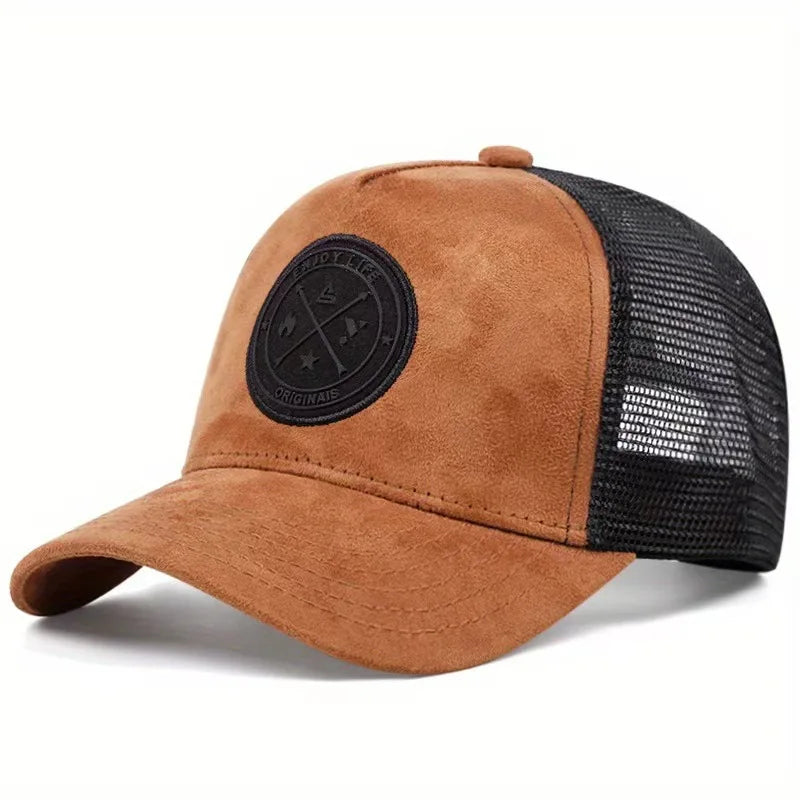 New men's and women's universal mesh suede work cap, men's baseball cap, breathable sports cap for spring and summer.