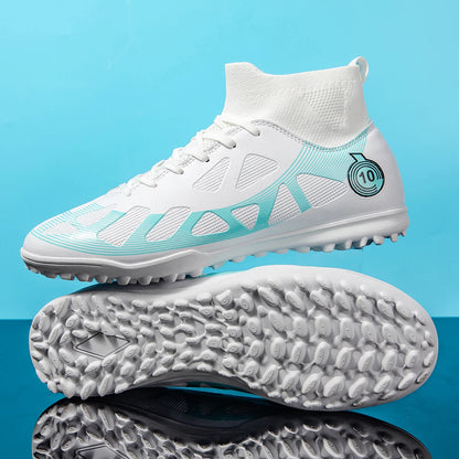 High Quality TF Football Boots Men Women PU Fabric Upper Rubber Cleats Non-slip Training Football Shoes