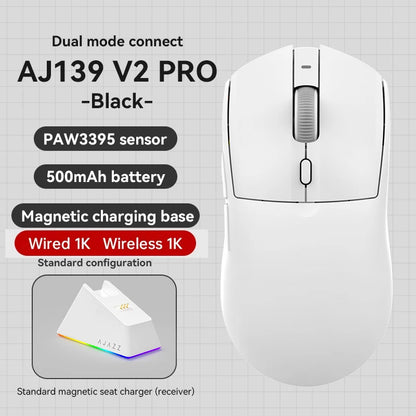 Mysz bezprzewodowa AJAZZ AJ139Pro/AJ139V2MC z chipsetem PMW3395/PAW3311, 12000–26000Dpi, profesjonalna mysz gamingowa