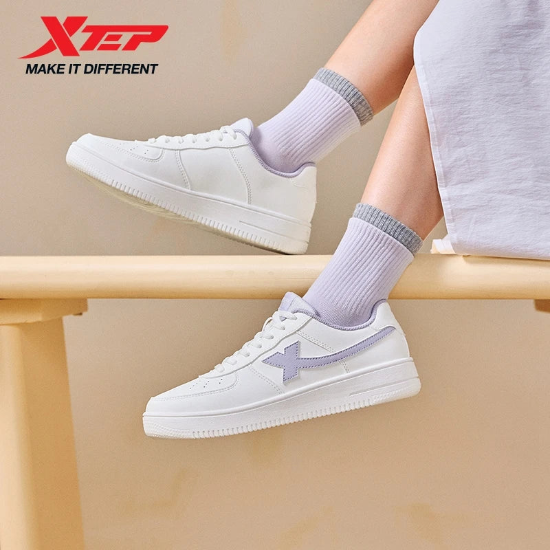 Xtep White Sneakers Female 2026 Spring Couples Versatile Trendy Casual Thick-soled Increase Sports Women Shoes 874118319851