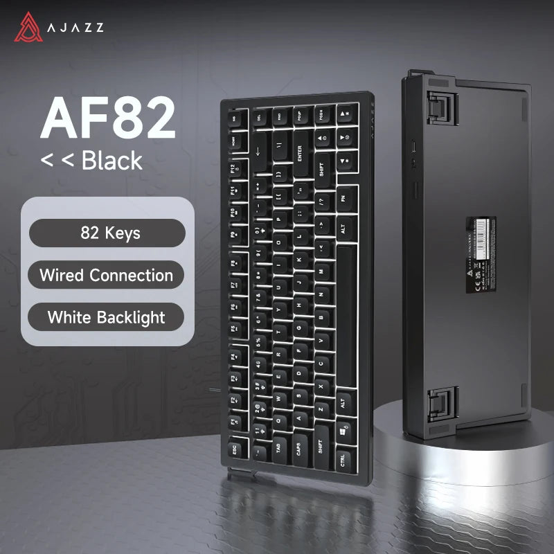 AJAZZ AF82 Low Profile Wireless Gaming Keyboard RGB 75% Mechanical Feel Keyboard, Tri-Mode Bluetooth/2.4G/USB Keyboard for Windows & Mac