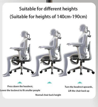 Ergonomic Gaming Computer Chair Adjustable Office Chair with Lumbar Support, Mesh Executive Desk Chair with Headrest, Armrests & Foot Wheels