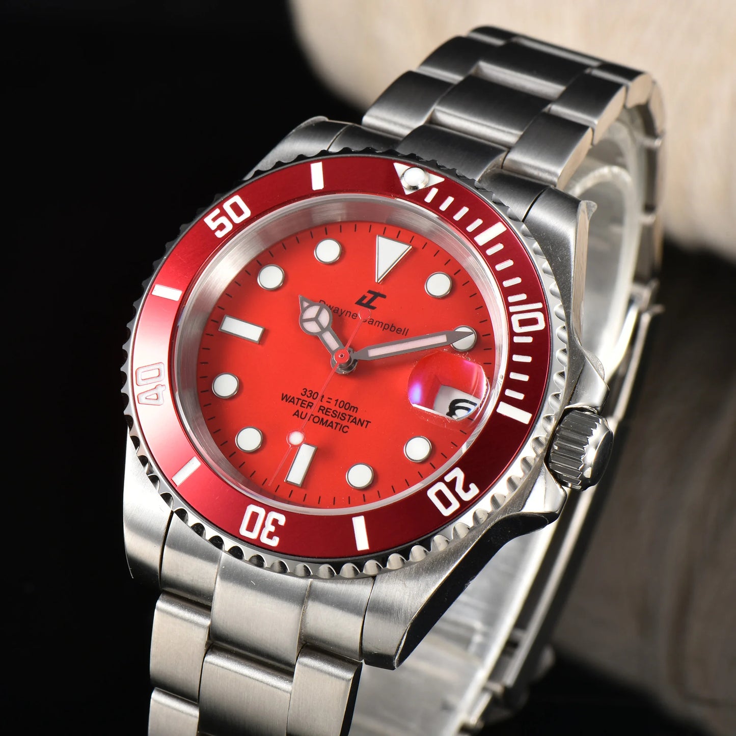 DWAYNE CAMPBELL Top Luxury NH35 Men's Automatic Mechanical Watch Waterproof Luminous Sapphire Glass Classic Business Wristwatch