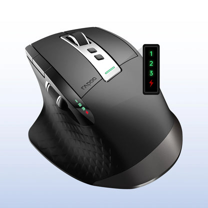 Rapoo MT710L Multi-Mode Rechargeable Wireless Mouse, Bluetooth Wireless Mouse with 4000 DPI, Ergonomic Multi-Device Mouse for Up to 4 Devices