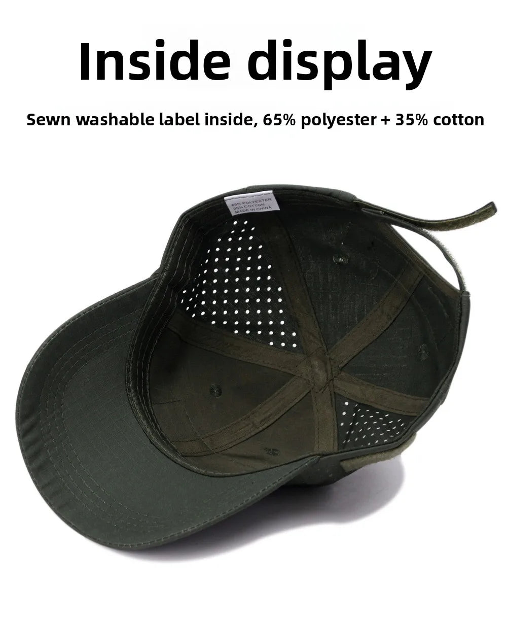 Cappellino da baseball casual sportivo traspirante con motivo mimetico da uomo, cappello da sole per appassionati di stile militare, cappello tattico, cappello da addestramento militare, cappello a secchiello