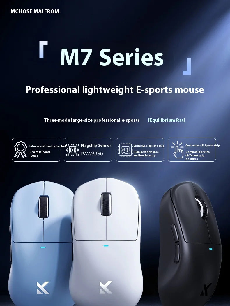 MCHOSE M7 Ultra Εργονομικό Gaming Mouse PAW3950 Super Sensor TOPSPEED Ρυθμός αναφοράς 8000Hz Ελαφρύς σχεδιασμός Realtek Master Mice