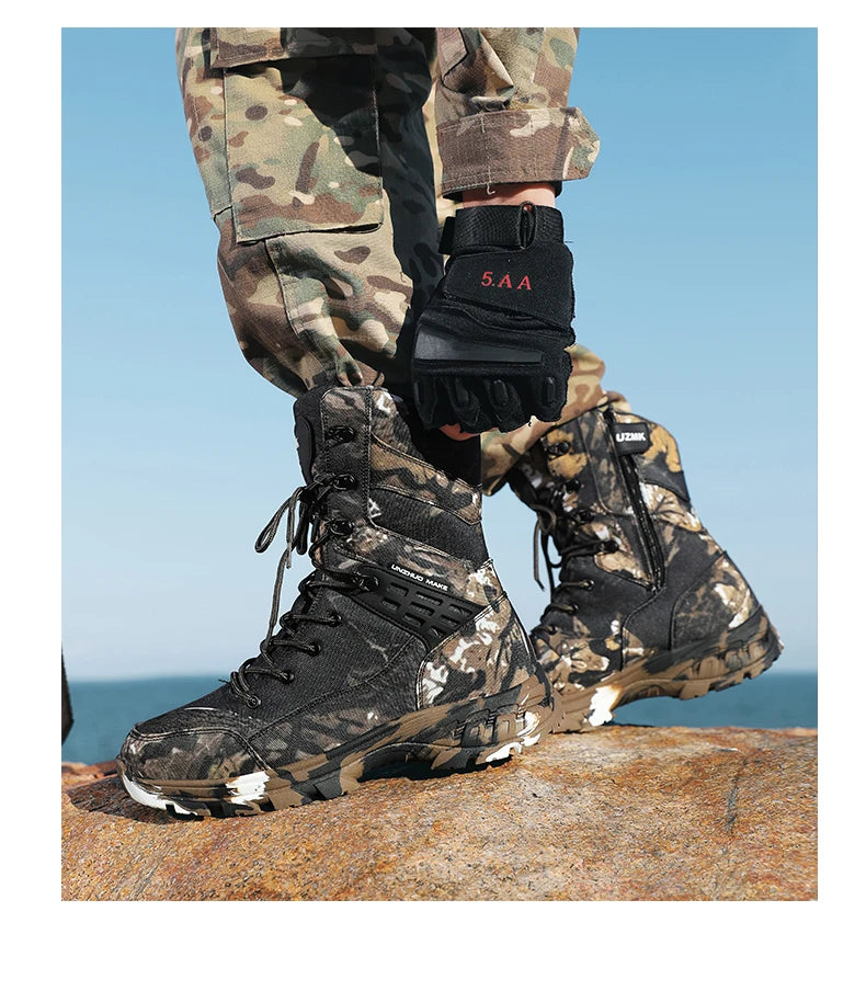 Hiking Shoes Men Boots Wear-resistant  Breathable Casual Sports Shoes Men Ankle Boots Comfortable Outdoor High-top Boots Men