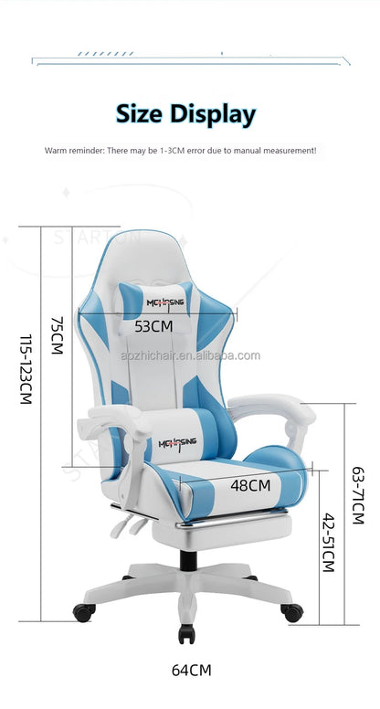 Ergonomická moderná otočná stolička s kolieskami do kancelárie aj domácnosti – e-športová herná stolička v otočnom štýle k počítaču