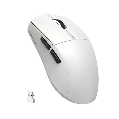 E-YOOSO portabel ultralätt mus, trådbunden mus med tri-mode 2.4G/BT/USB-C, uppladdningsbar datormus för laptop/PC/Mac