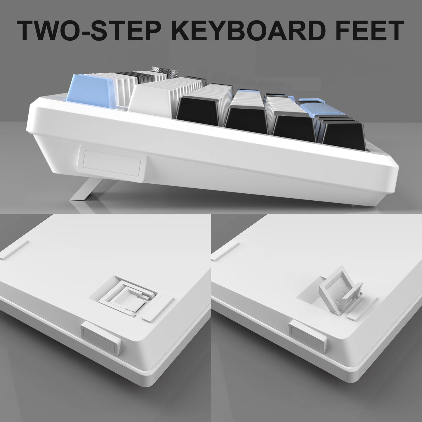 MageGee 75% Mechanical Gaming Keyboard with Knob Control, Compact Blue Backlit Wired Keyboard Black/Brown Switches for PCWindows