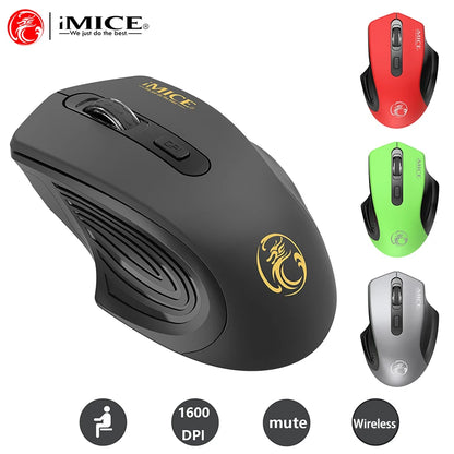Silent 2.4G USB Wireless Mouse for Laptop, Computer & Mac, Optical Wireless Mouse with Adjustable DPI, Soundless Portable Mouse for Office & Home