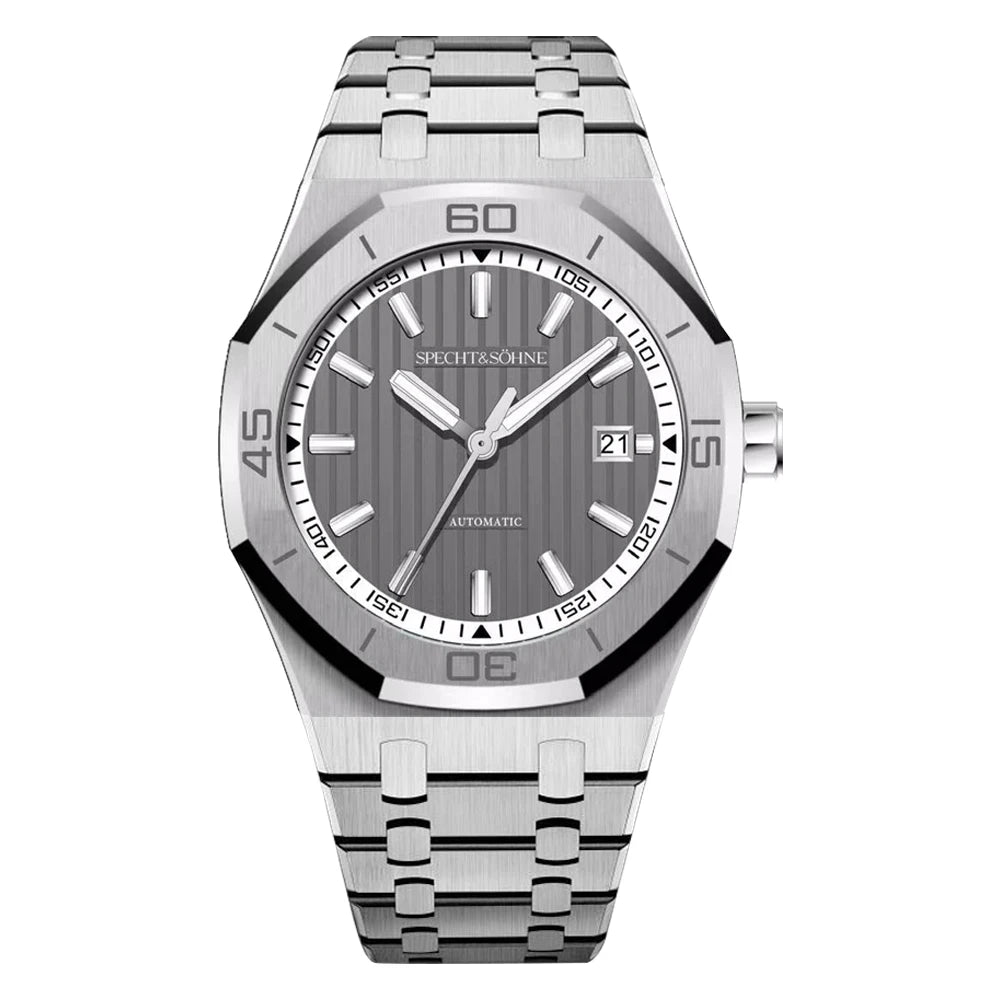 Specht & Sohne New 40mm Men Automatic Mechanical Watches Men Luxury Stainless Steel Watch Rubber Relogio Masculino Waterproof