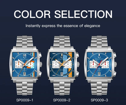 Specht&Sohne New Arrivals Japan VK64 Chronograph Men Quartz Watch 316L Stainless Steel Leather Strap Luminous Waterproof 30M