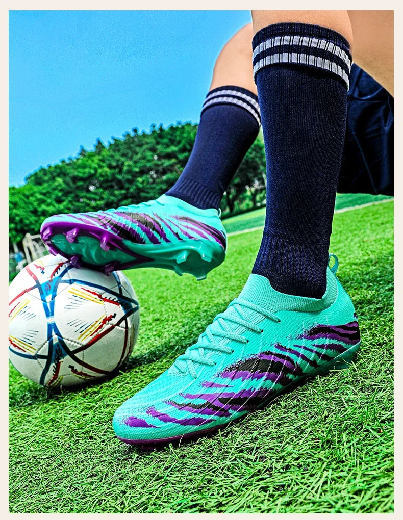 Chaussures de football pour homme, chaussures de sport, chaussures de match unisexes, crampons ultralégers, confortables, antidérapantes, pour l'extérieur, pour adultes, pour gazon, de haute qualité