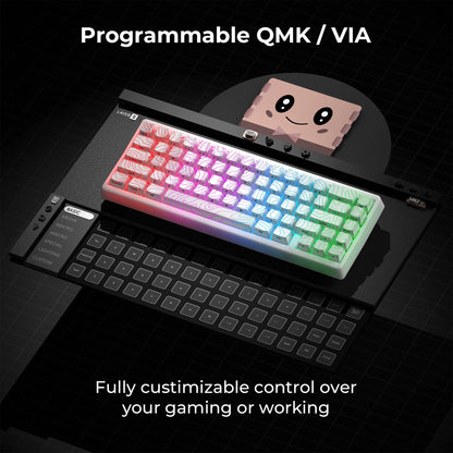 XVX M67 JadeStone mechanische Tastatur mit IMD-Tech-Tastenkappen, Hot-Swap-fähig, Gasket-Mount, Tri-Mode, individuell anpassbares RGB, kabellose Tastatur 65%