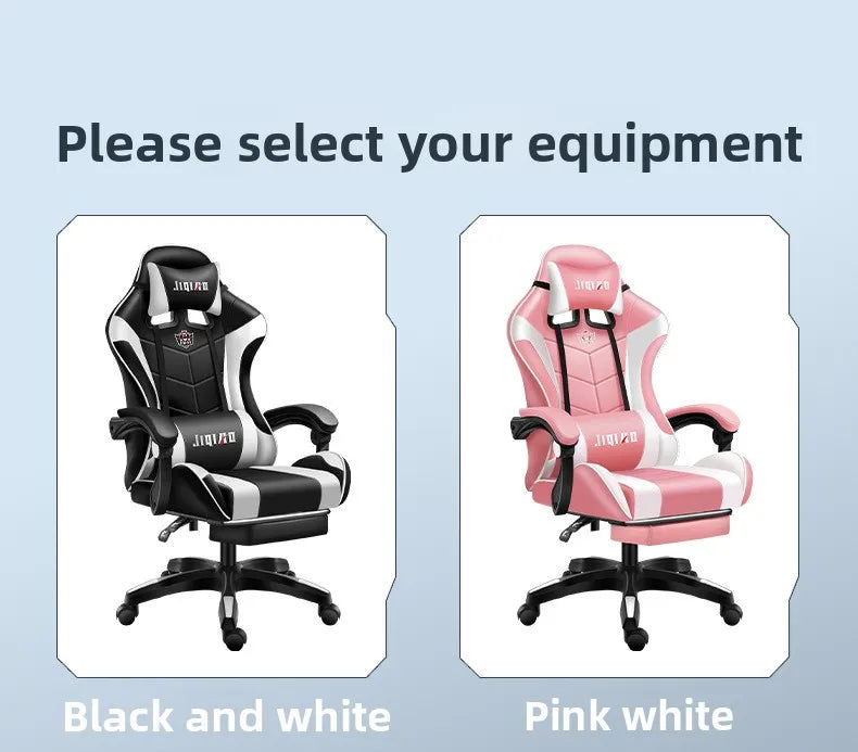 Kényelmes gamer szék, ergonomikus ülőmunka-barát játékszék, dönthető masszázsfunkcióval és forgatható kialakítással