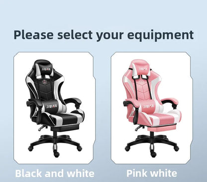 Kényelmes gamer szék, ergonomikus ülőmunka-barát játékszék, dönthető masszázsfunkcióval és forgatható kialakítással