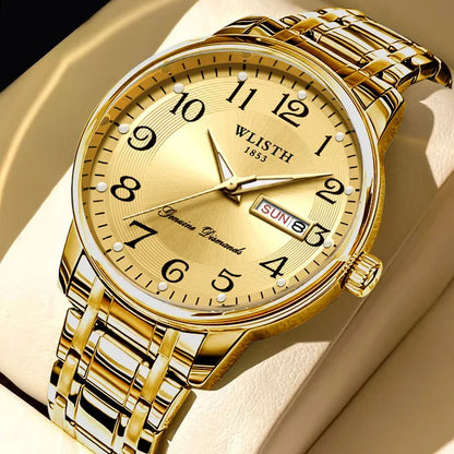 Luxury ladies’ watch, quartz watch, digital wristwatch, water-resistant, with calendar and backlight; fashionable and professional style, also suitable for men.