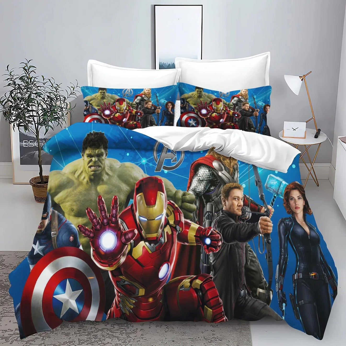 The Avengers Hero Duvet Cover Pillowcase Bedding Set Adult Boy Girl Bedroom Decoration Children Single Double Large Size