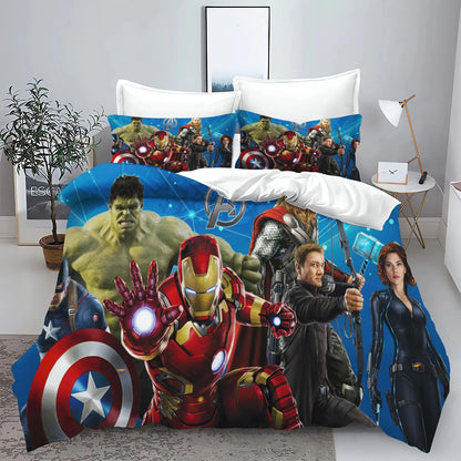 The Avengers Hero Duvet Cover Pillowcase Bedding Set Adult Boy Girl Bedroom Decoration Children Single Double Large Size