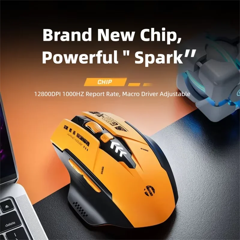 Inphic A9 V2 Wireless Gaming Mouse – 12800 DPI Rechargeable Ergonomic Mouse