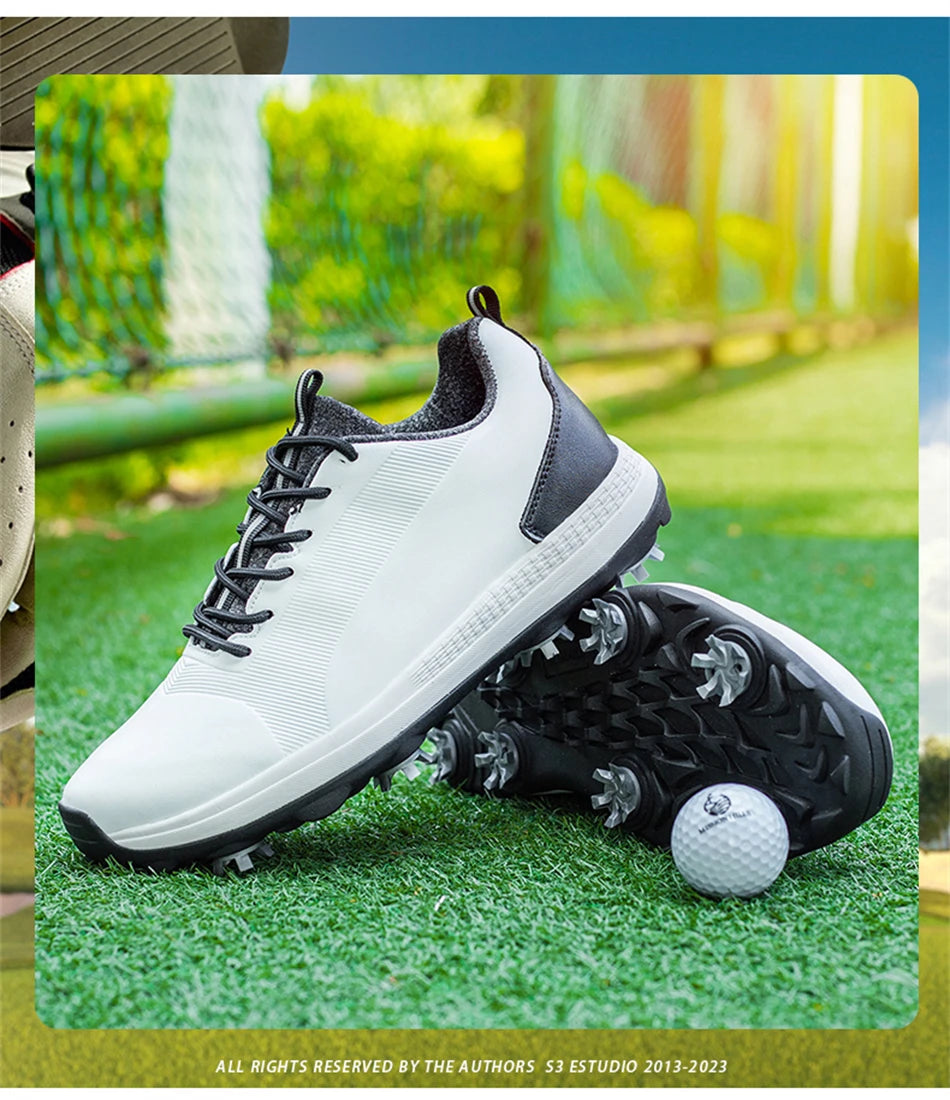 Hot Sale Lersure Golf Shoes Men Waterproof Golf Spikes Sneakers Professional Non-Slip Golf Footwear Trainers Luxury Sports Shoes